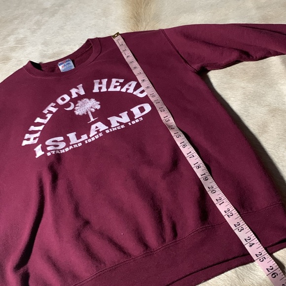 Vintage HILTON HEAD ISLAND South Carolina Pullover Burgundy Sweatshirt - Picture 7 of 9